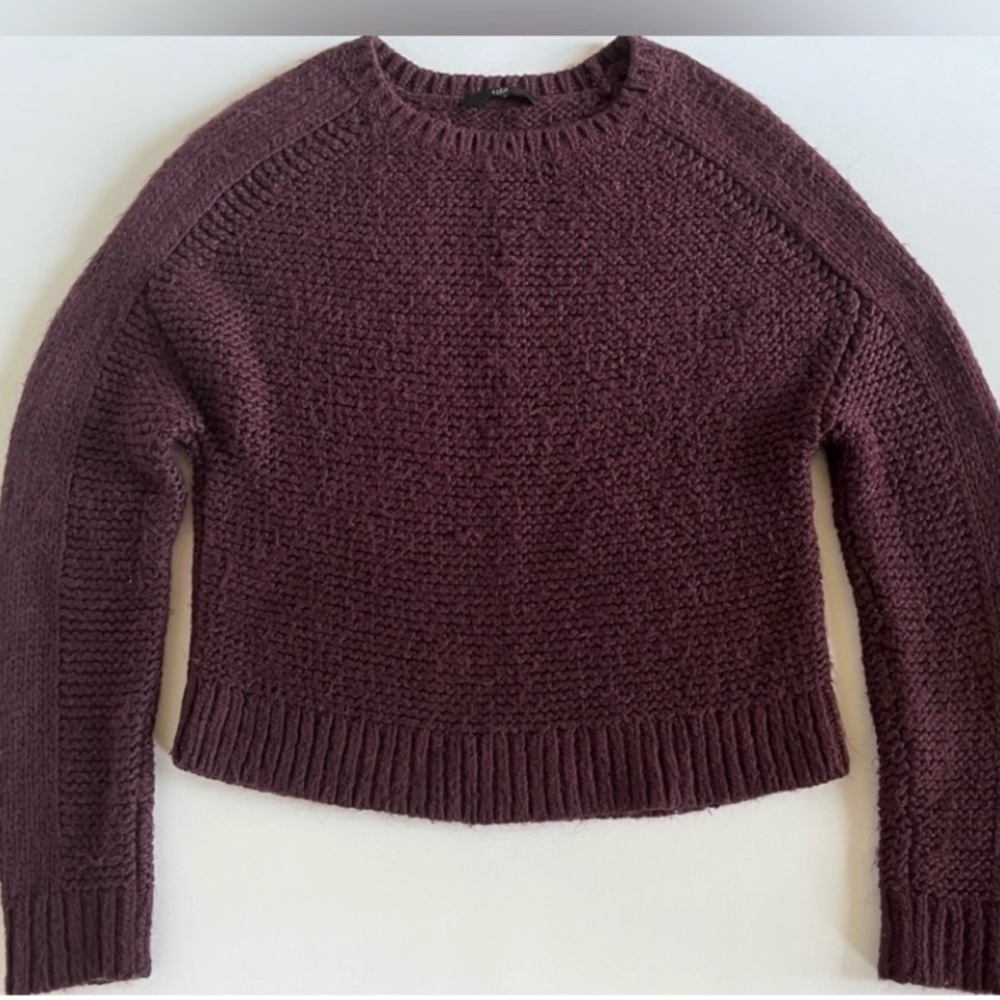 Tibi burgundy crew neck sweater